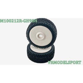 Pneus montés collés dirt xcross médium sur jantes blanche 24mm 4wd