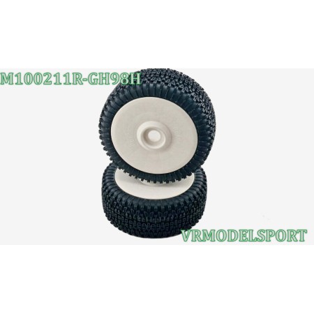 Pneus montés collés dirt xcross soft sur jantes blanche 24mm 4wd