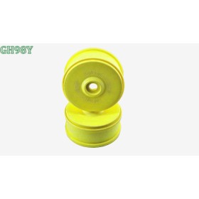 Jantes jaunes 132 mm hexagone 24 mm GRP